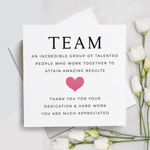 Carte de remerciement d'entreprise, carte de remerciement pour équipe, carte de remerciement d'employé, carte de remerciement du personnel, carte de remerciement d'entreprise pour employé