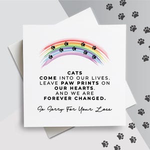 Katzenverlust Karte, Beileidskarte Katze, Regenbogen Brücke Karte, Haustier Verlust Karte, Haustier Gedenkkarte, Katzen Trauer Karte, Haustier Trauer Karte