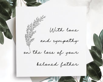 Sorry For Loss Of Your Dad Sympathy Card - Dandelion Condolences Card With Blank Inside