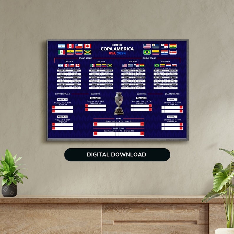 Gráfico mural de la Copa América 2024 - Etsy México