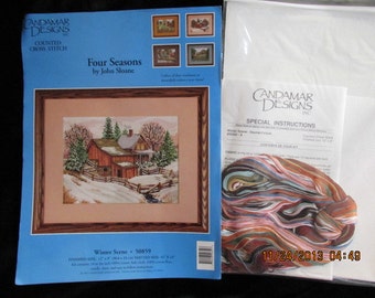 Winter Scene by John Sloane Counted Cross Stitch 12 by 9 inches finished