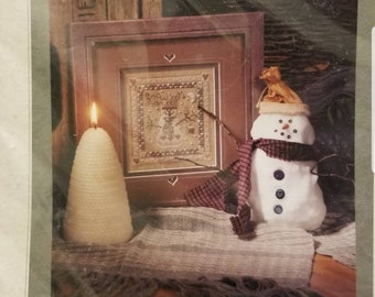 Snowman A Winters Tale Shepherds Bush Printworks by Tina Richards Herman Beaded Kit Glass Beads Linen Fabric 1995 NIP