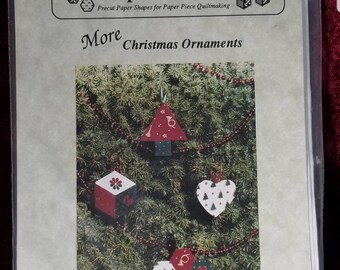 Christmas Ornaments Quilt Pattern includes Paper Shapes for  12 Ornaments by Paper Pieces Set of 12