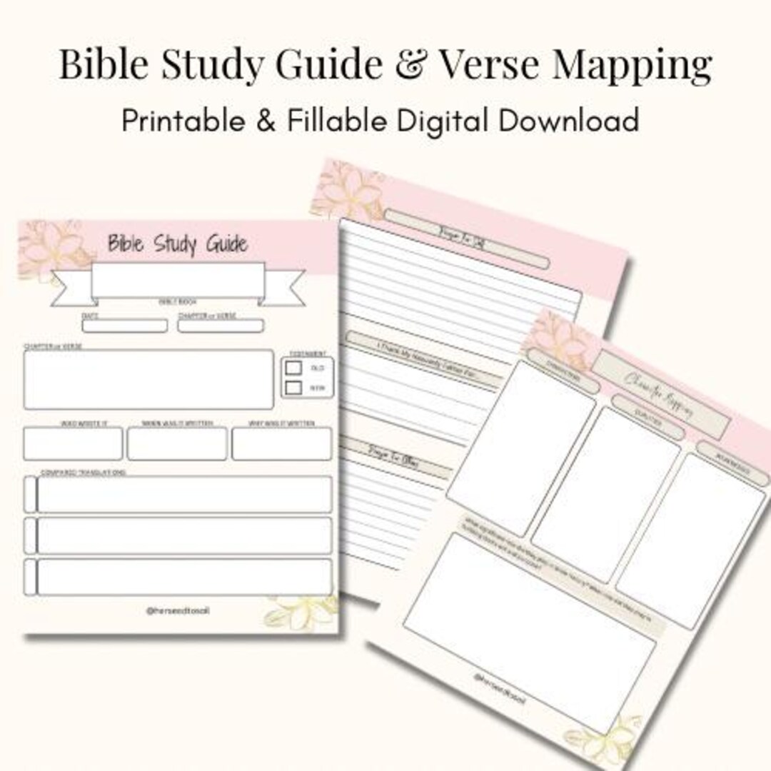 Bible Study Verse Mapping Template: Scripture Study Guide (PDF Download ...