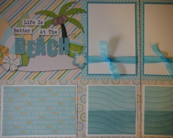 Life is Better at the Beach Premade 12x12 Scrapbook Pages for boy girl family summer Hawaii