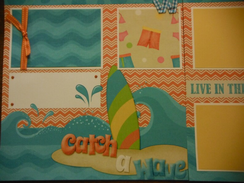 Catch a Wave Premade 12x12 Scrapbook Pages for the Beach Boy GIRL SUMMER