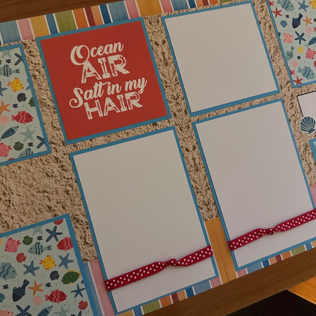 Summer Beach Ocean Air Salt in My Hair Scrapbook Pages: Premade 12x12 ...