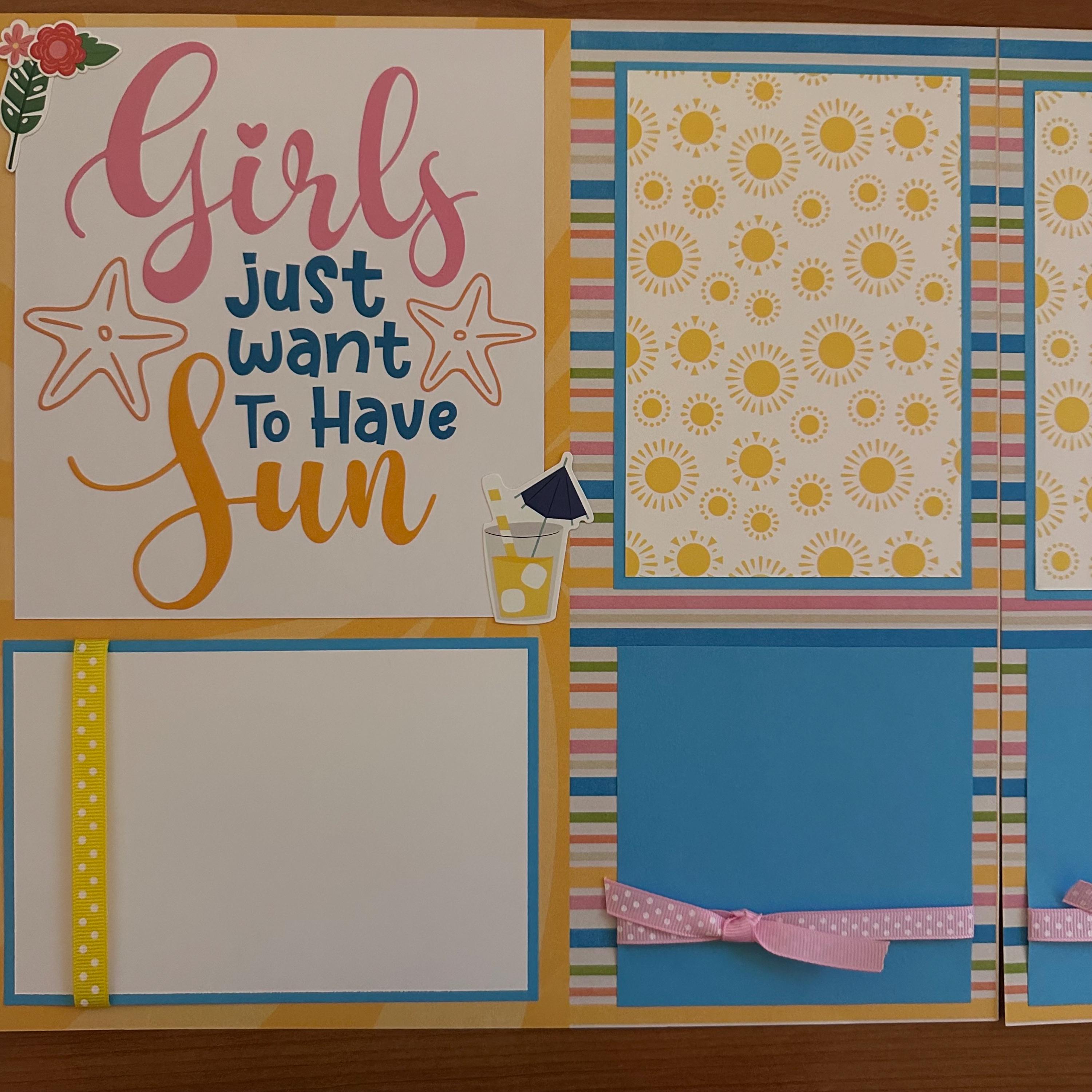 Girls Just Want to Have Fun Summer Beach Scrapbook Pages: Premade 12x12 ...