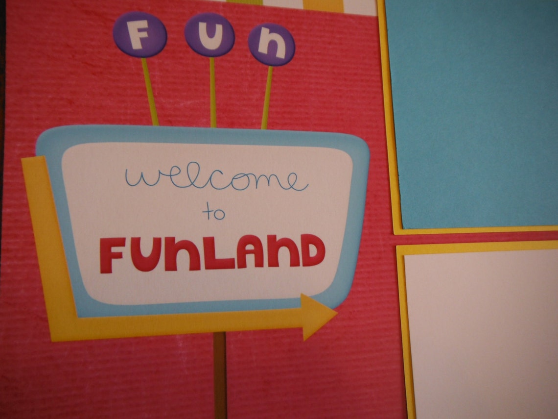 Welcome to Fun Land 12x12 Scrapbook Pages for the Carnival | Etsy