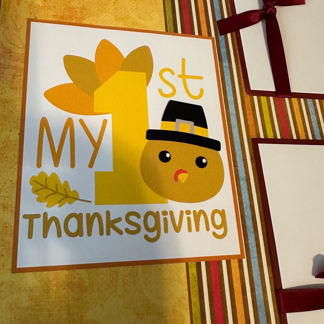 2 Premade My First Thanksgiving 12x12 Scrapbook Pages Baby’s Firsts ...