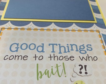 Gone Fishing Bait Big 12x12 Pagine di album pre-confezionate per bambini e bambine, lago