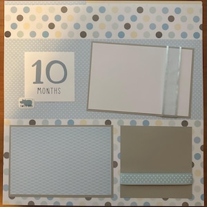 20 Premade Baby Boy 12x12 Scrapbook Pages Months 1-12 & Newborn Gift ...