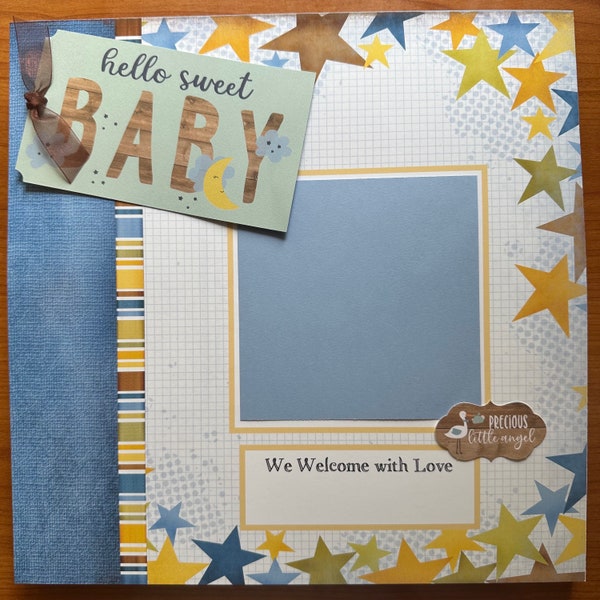 20  Baby Boy  Premade 12x12 Scrapbook Pages for Gift and Album