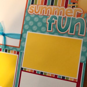 2 Premade Personalized Summer Fun Girl or Boy Vacation 12x12 Scrapbook Pages for your Family