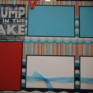 2 Jump in a Lake on Lake Time  12x12 Premade Scrapbook Pages for your family and vacation