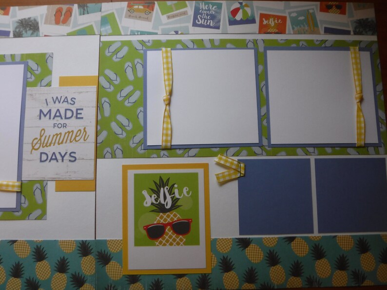 Premade I was Made for Summer Days Beach Premade 12x12 Scrapbook Pages for boy girl family summer Hawaii