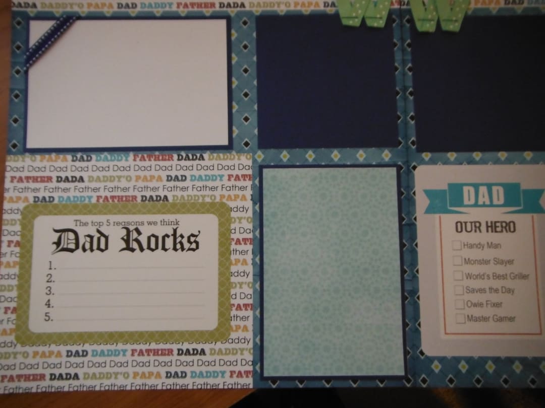 Scrapbook Rocks Dad Rocks Scrapbook Pages: Father's Day Premade Layouts - Etsy