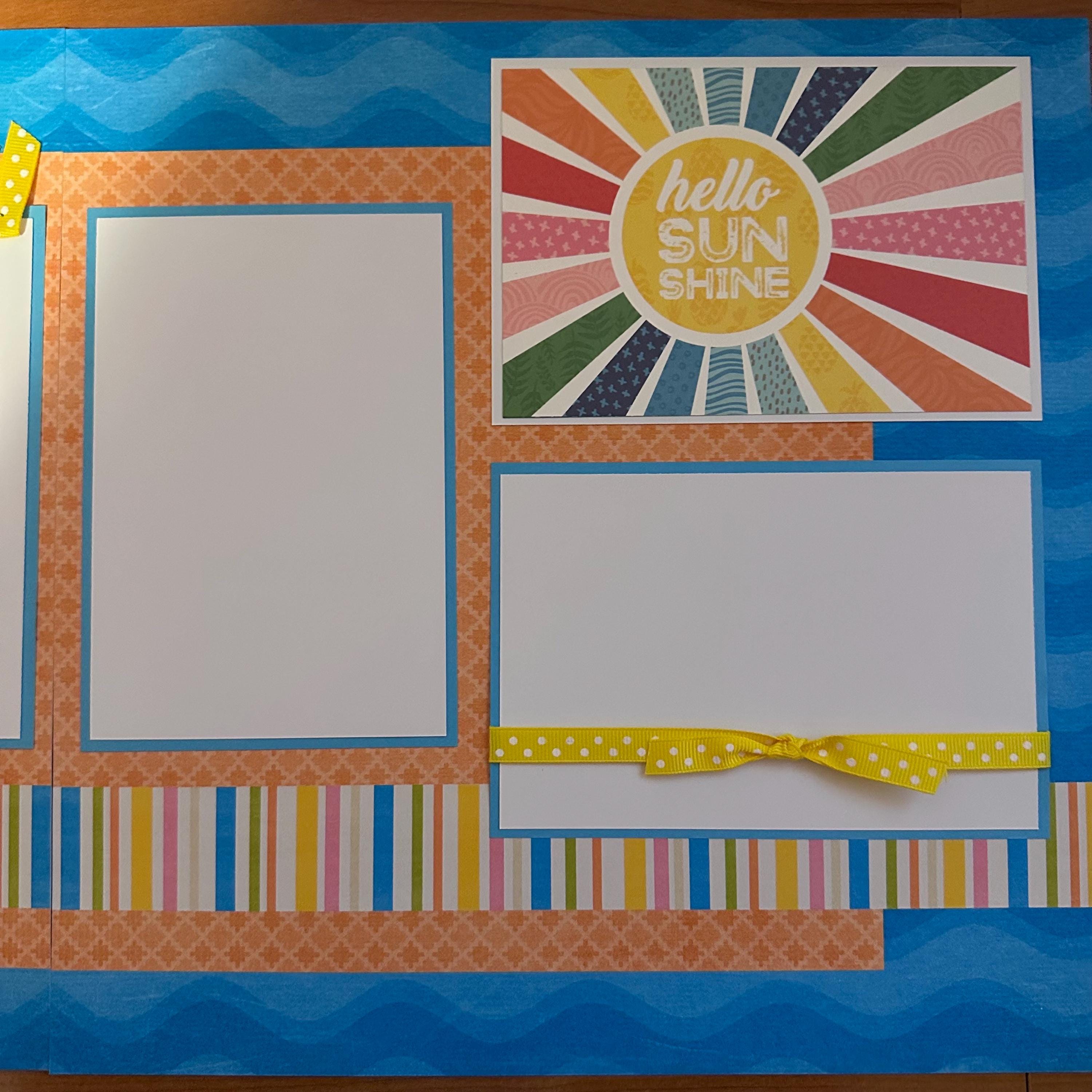 Hello Sunshine Summer Beach Scrapbook Pages: Premade 12x12 Layouts - Etsy