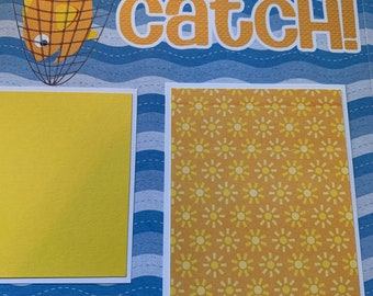 Pagine di album pre-confezionate The Big Catch Fishing 12x12 per la famiglia di ragazzi e ragazze, lago