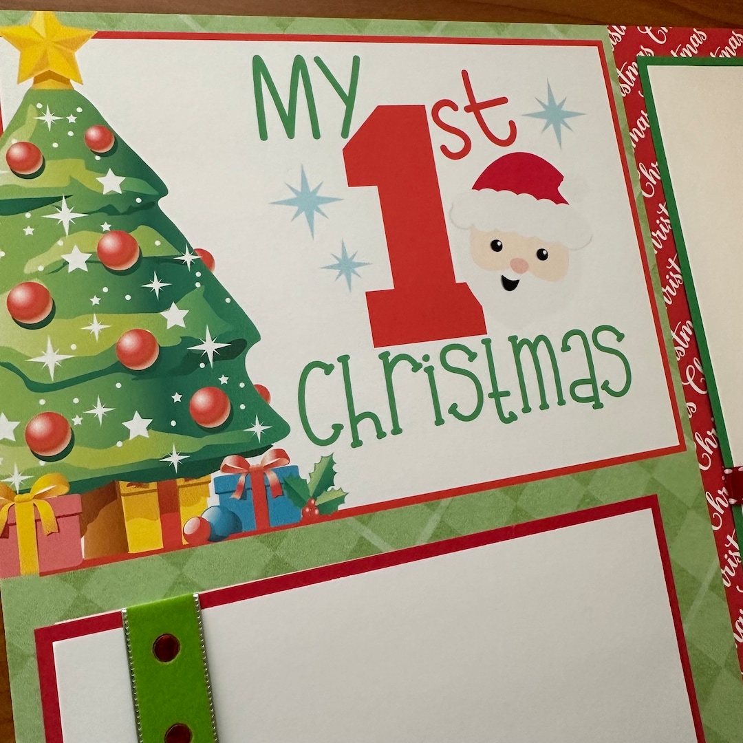 2 Premade My First Christmas 12x12 Scrapbook Pages Baby’s Firsts ...