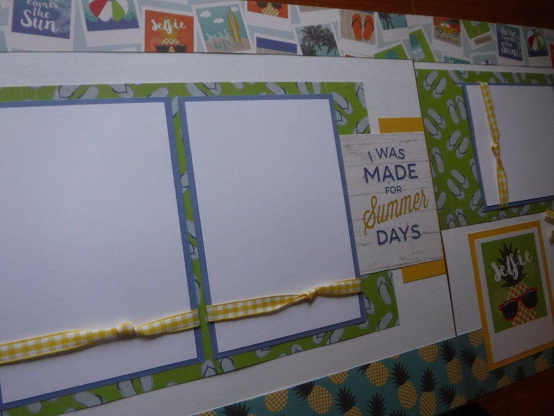 Premade I was Made for Summer Days Beach Premade 12x12 Scrapbook Pages for boy girl family summer Hawaii