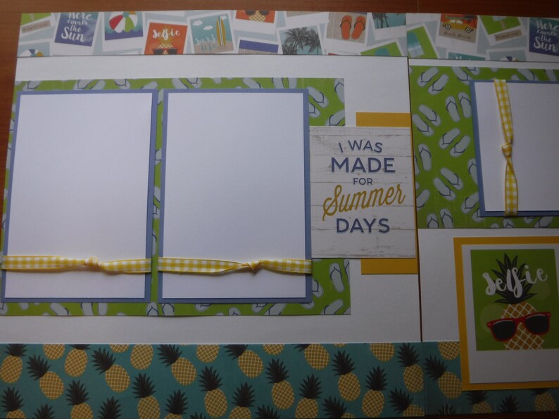 Premade I was Made for Summer Days Beach Premade 12x12 Scrapbook Pages for boy girl family summer Hawaii