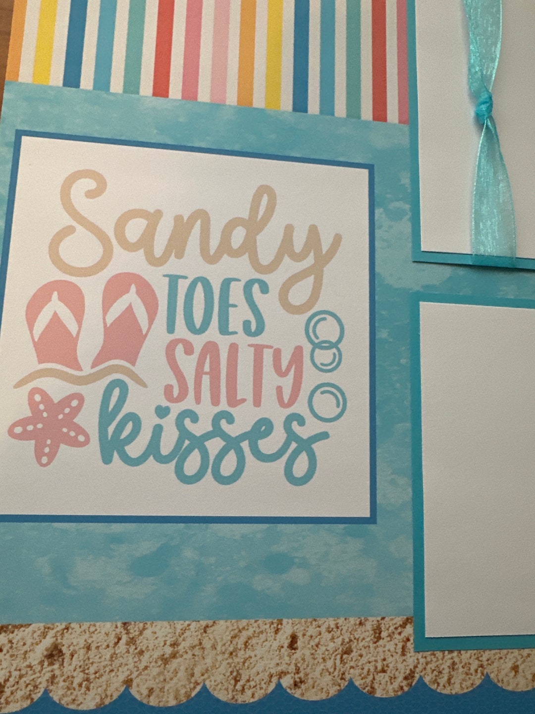 2 Premade Beach Ocean 12x12 Scrapbook Pages Sandy Toes Salty Kisses - Etsy