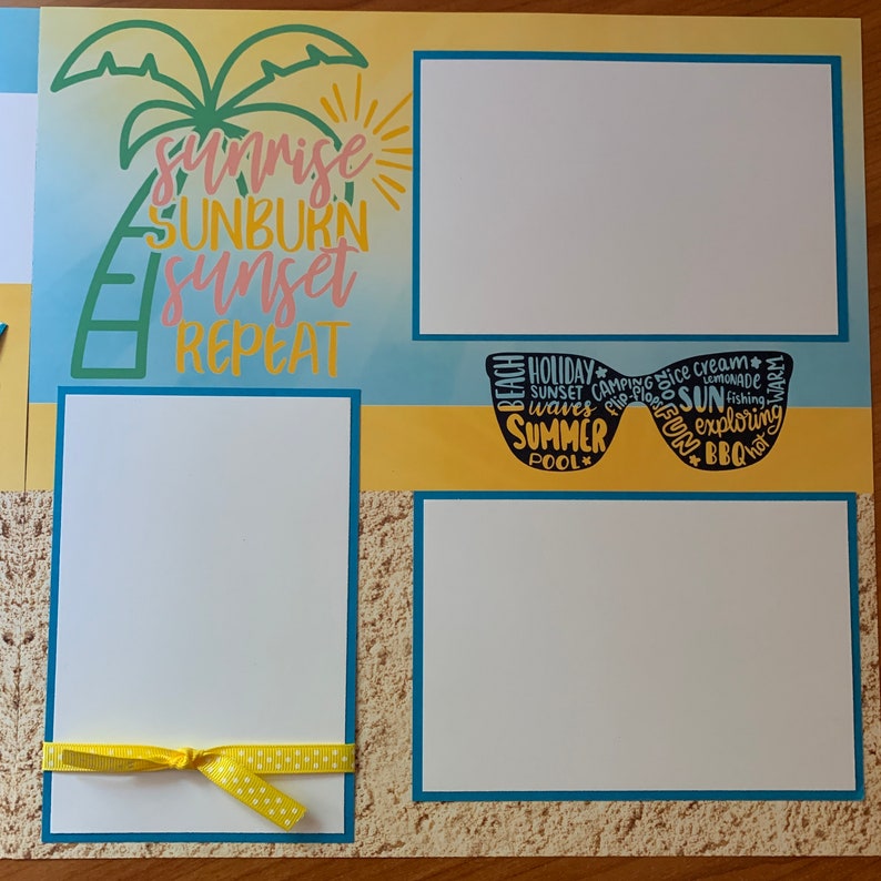 Premade Hello Sunshine Beach Summer 12x12 Scrapbook Pages for Family - Etsy
