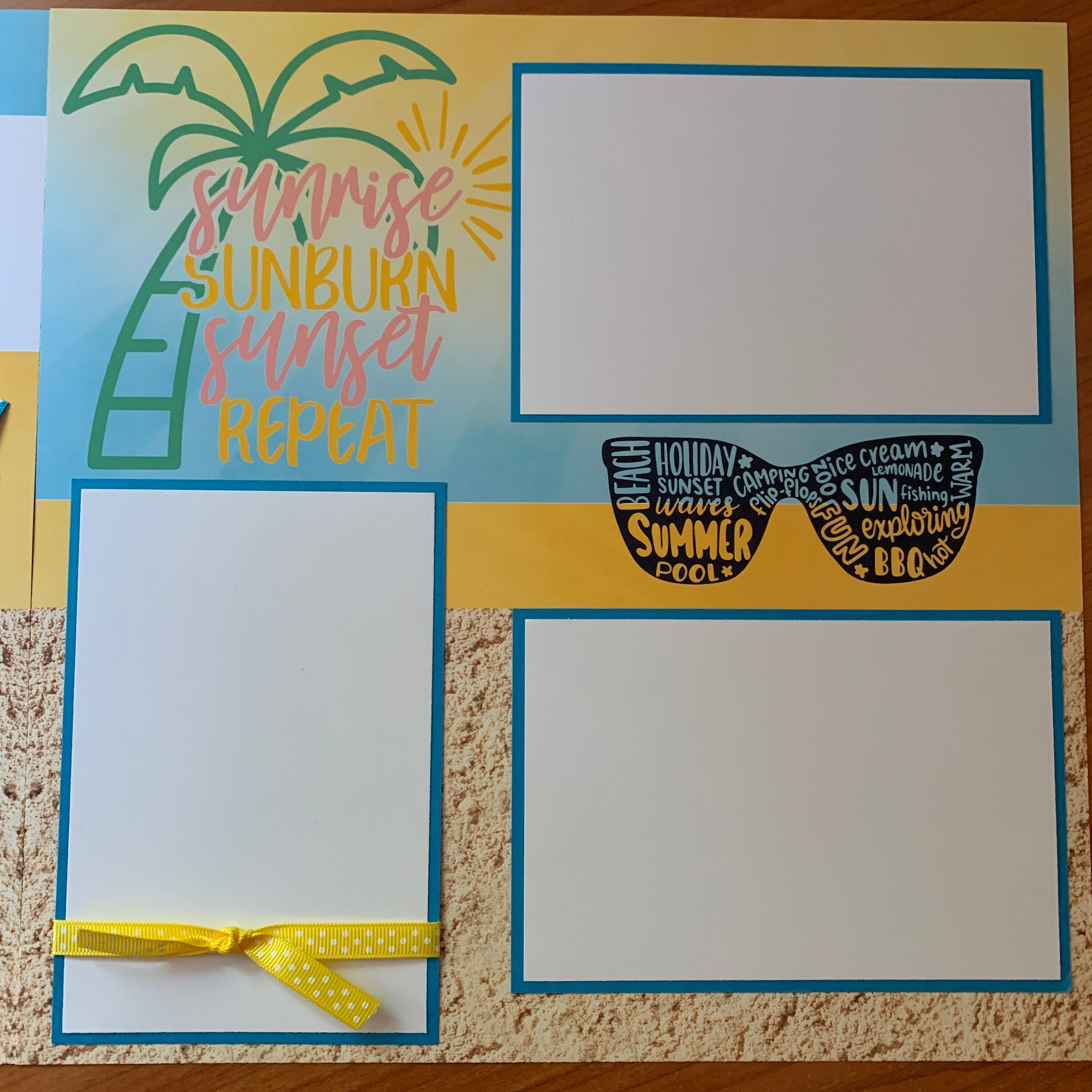 Premade Hello Sunshine Beach Summer 12x12 Scrapbook Pages for Family - Etsy