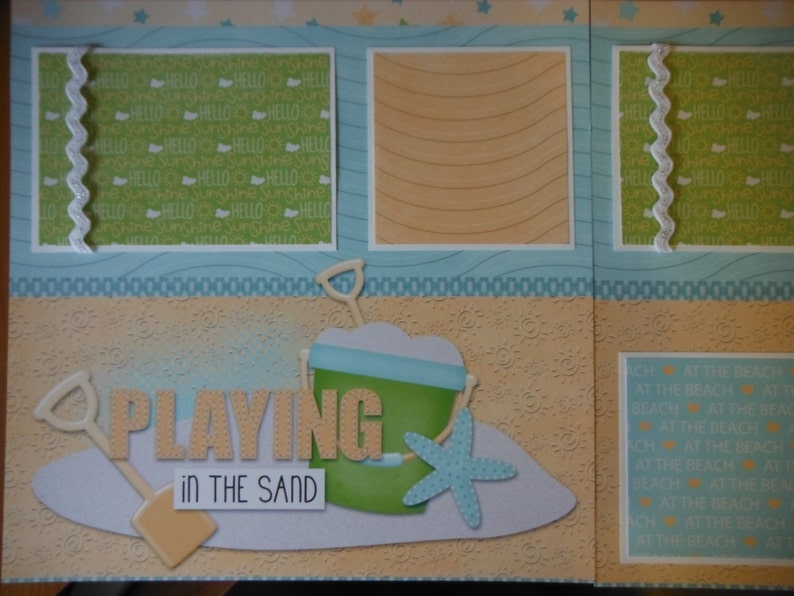 Playing in the Sand Beach Premade 12x12 Scrapbook Pages for Boy Girl ...