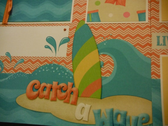 Catch a Wave Premade 12x12 Scrapbook Pages for the Beach Boy GIRL SUMMER