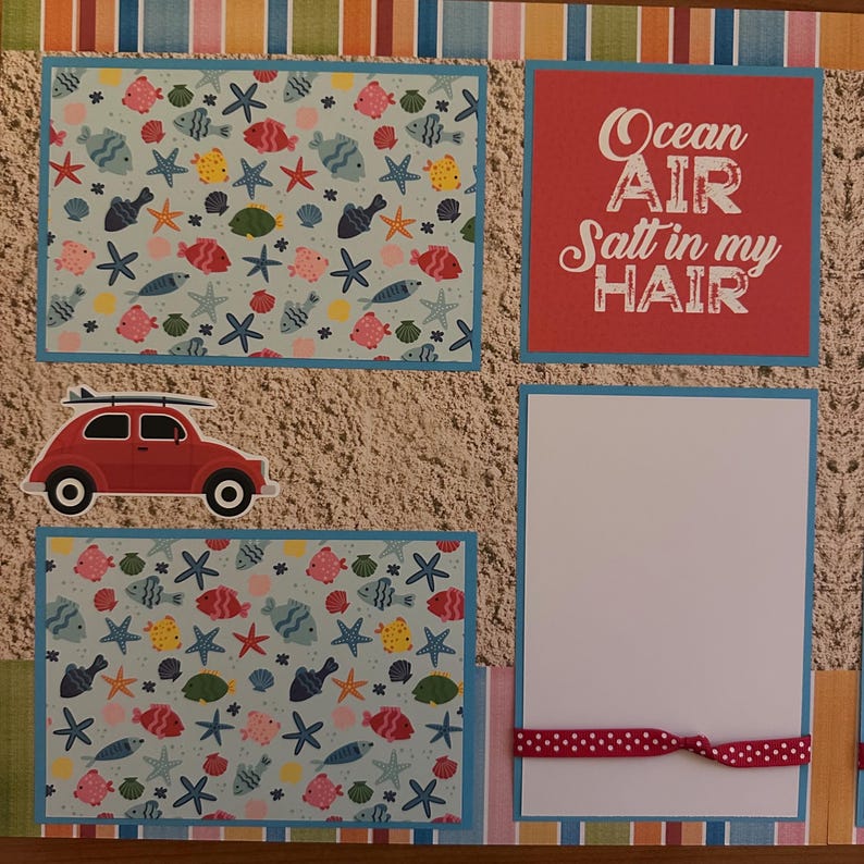 Summer Beach Ocean Air Salt in My Hair Scrapbook Pages: Premade 12x12 ...