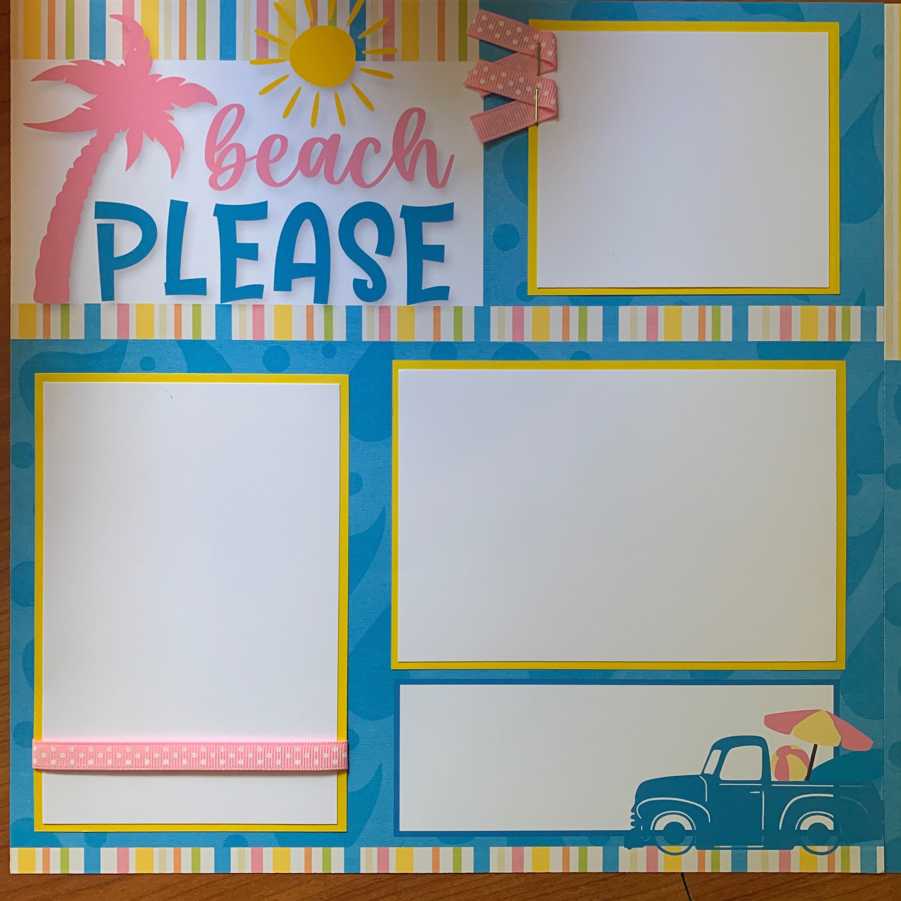 Premade Beach Please Summer Time Boy or Girl 12x12 Scrapbook Pages for ...