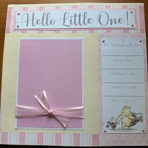 20 Baby Girl Winnie the Pooh 12x12 Premade Scrapbook Pages for Family Shower Gift
