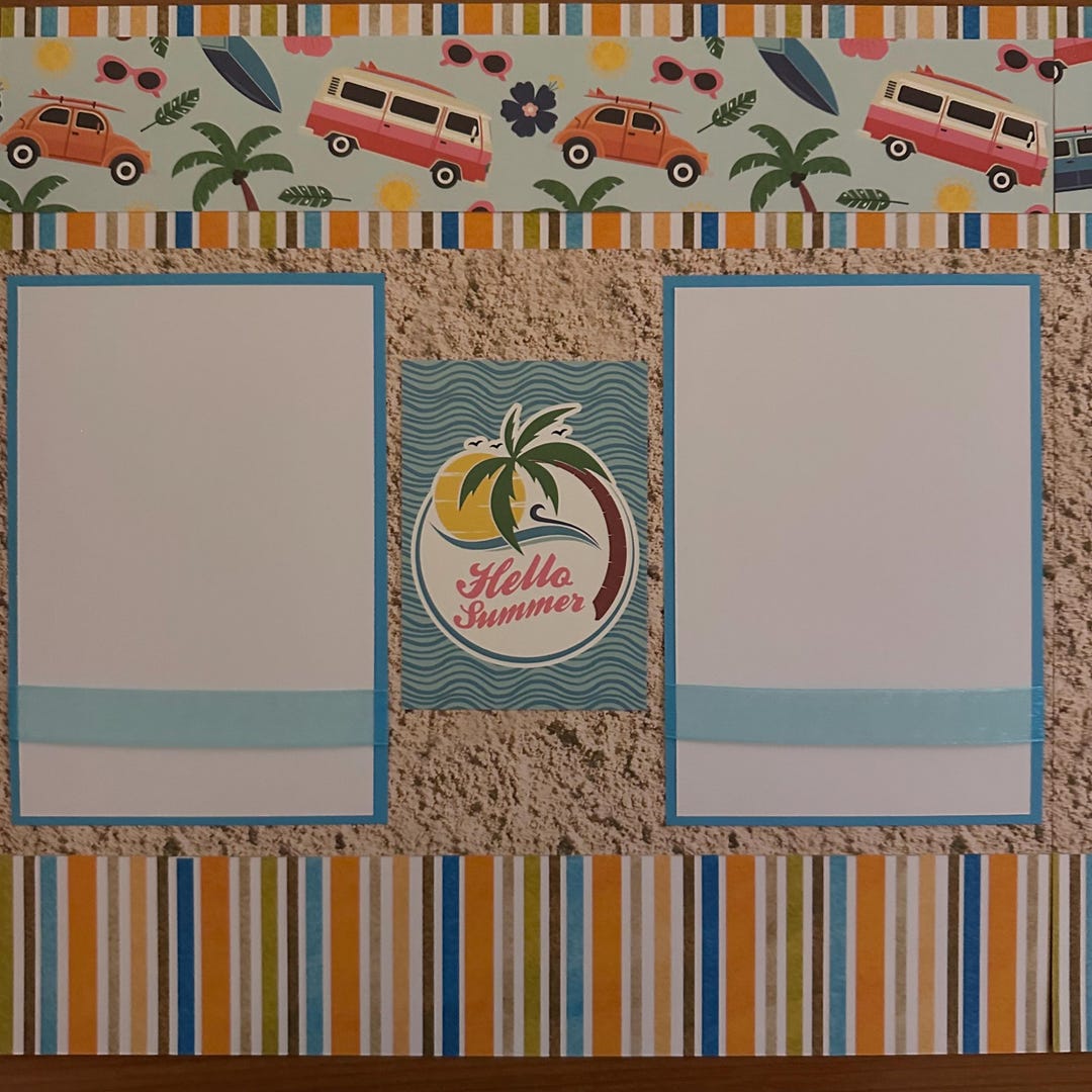 Hello Summer Scrapbook Pages: Premade 12x12 Layouts - Etsy UK