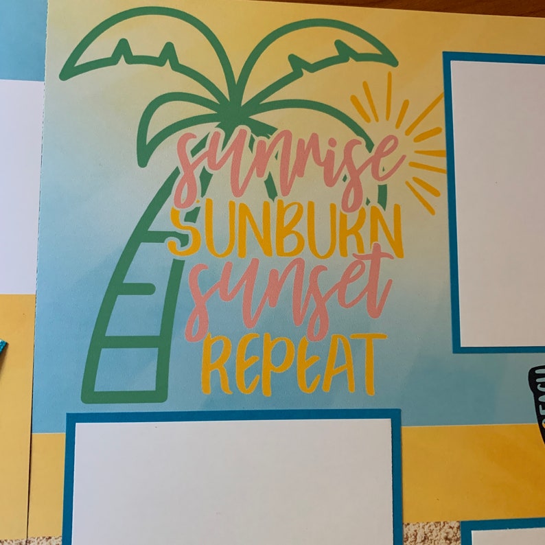 Premade Hello Sunshine Beach Summer 12x12 Scrapbook Pages for Family - Etsy