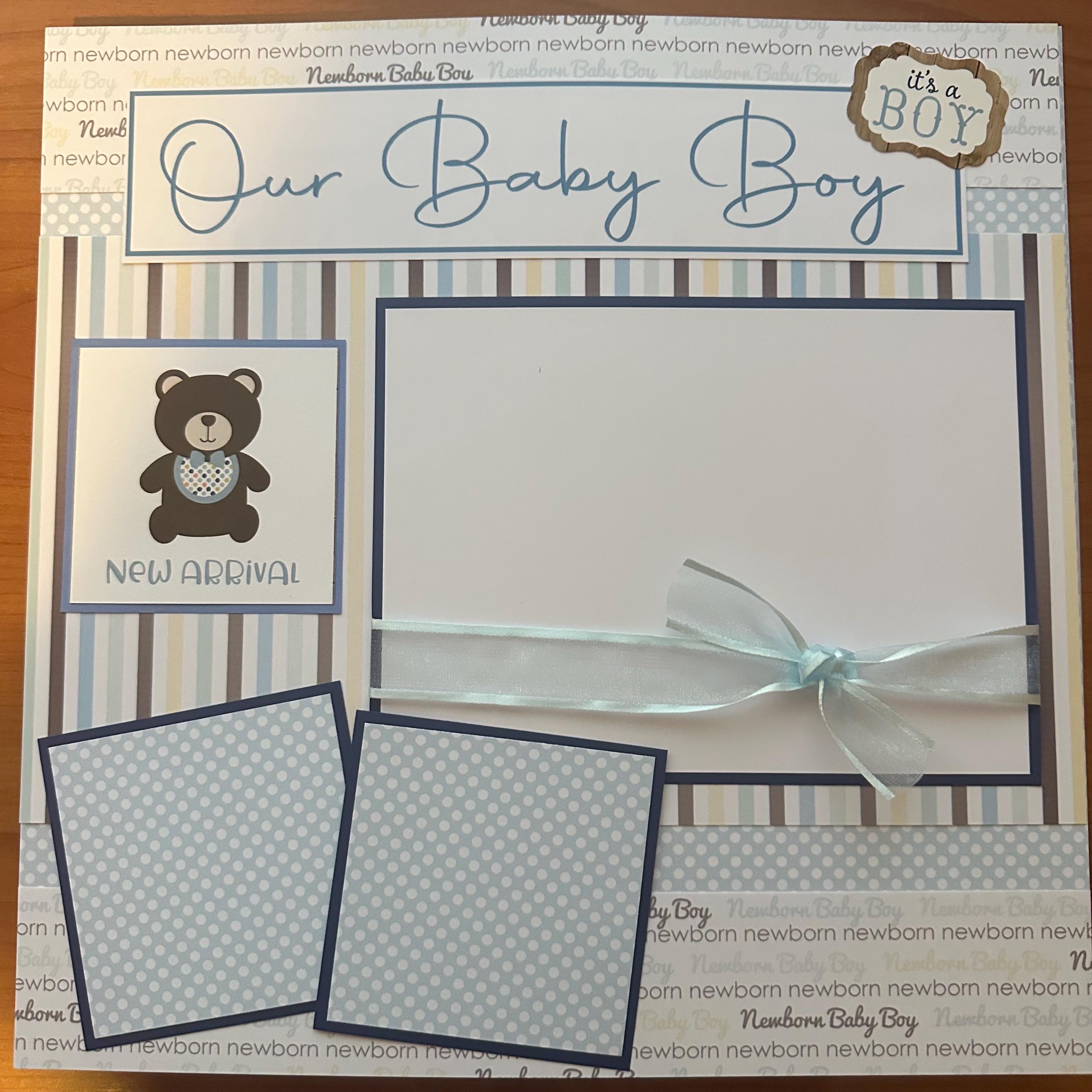 20 Premade Baby Boy 12x12 Scrapbook Pages Months 1-12 & Newborn Gift ...