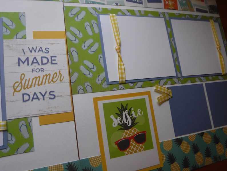 Premade I was Made for Summer Days Beach Premade 12x12 Scrapbook Pages for boy girl family summer Hawaii