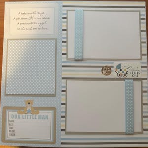 20 Premade Baby Boy 12x12 Scrapbook Pages Months 1-12 & Newborn Gift ...