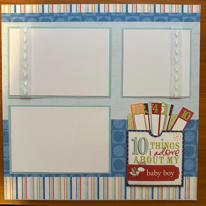 20 It’s a Boy Premade 12x12 Scrapbook Pages for Gift New Mom Family - Etsy