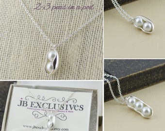 2 peas in a pod, sterling silver, Mommy necklace, personalized gift, gift for mom, mom to be gift, push birth gift, baby shower gift