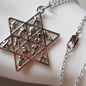 The Twelve Tribes Star of David necklace silver metal Magen David pendant Hebrew Jewelry for men women Pessach passover gift Judaica zodiac image 3