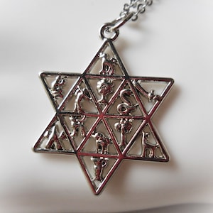 The Twelve Tribes Star of David necklace silver metal Magen David pendant Hebrew Jewelry for men women Pessach passover gift Judaica zodiac image 1