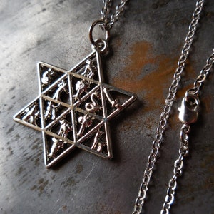 The Twelve Tribes Star of David necklace silver metal Magen David pendant Hebrew Jewelry for men women Pessach passover gift Judaica zodiac image 2