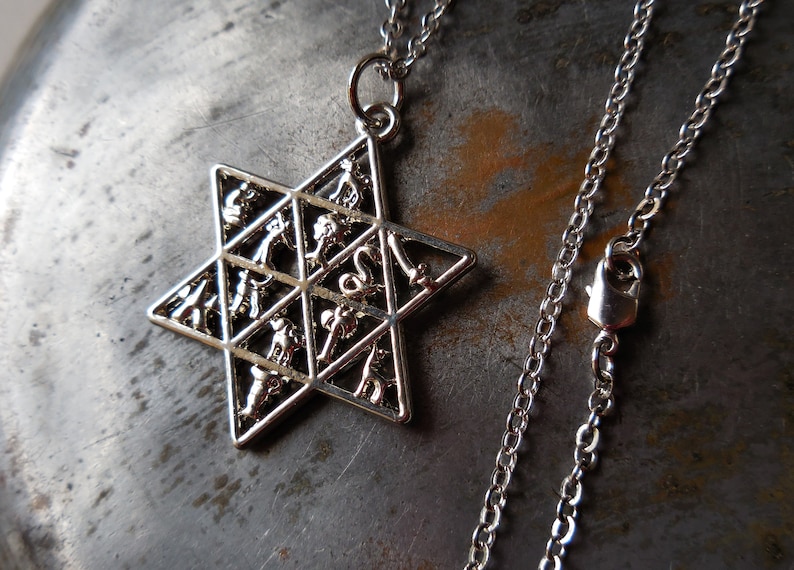 The Twelve Tribes Star of David necklace silver metal Magen David pendant Hebrew Jewelry for men women Pessach passover gift Judaica zodiac image 2