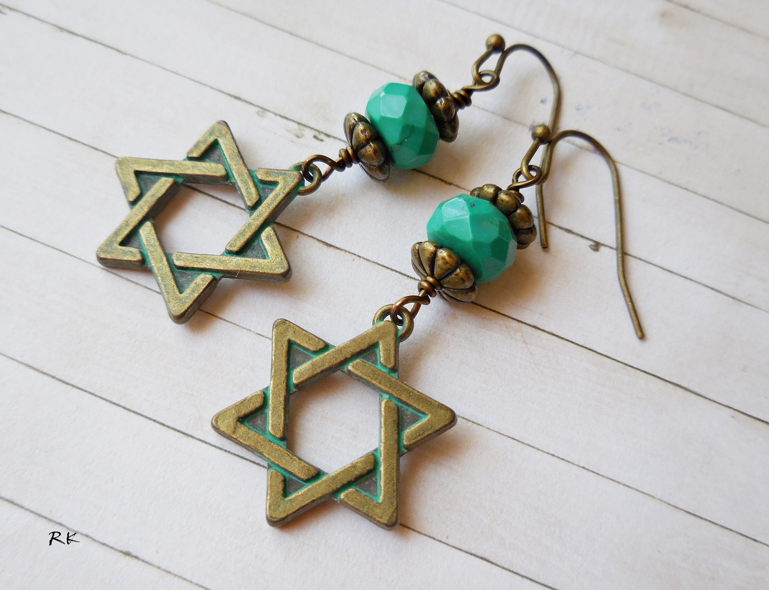 Star of David and Cross Earrings - Etsy