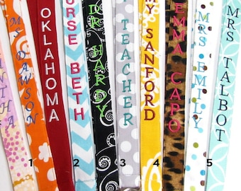 Personalized Lanyards VERTICAL Lettering, Names on Lanyards, Teacher Lanyard, Nurse Lanyard, School Name on Lanyard, 13 Letters ,