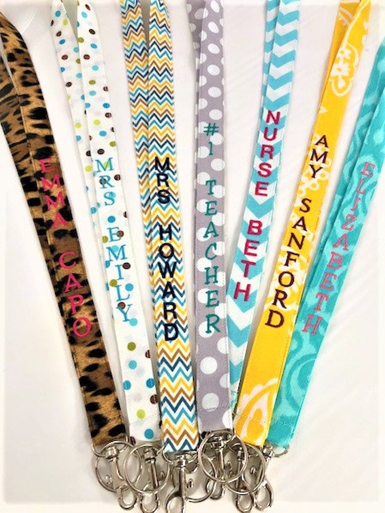 Personalized Lanyards VERTICAL Lettering, Names on Lanyards, Teacher Lanyard, Nurse Lanyard, School Name on Lanyard, 13 Letters , Chevrons image 10