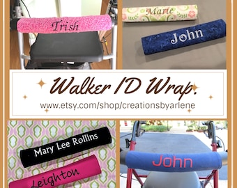 Personalized Rollator Walker Identification Backrest Bar Cover, Walker Accessory, Elderly Gift, Walker ID,  Mothers Day Gift, Mobility Aid