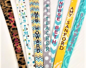 Personalized Lanyard VERTICAL Lettering Teacher Lanyard Teacher Gift Teacher Appreciation Gift Lanyard for Badge Holder ID School Lanyard